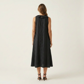 VICKY | RUFFLE-FRONT V-NECK MAXI DRESS FOR WOMEN