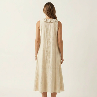 VICKY | RUFFLE-FRONT V-NECK MAXI DRESS FOR WOMEN