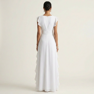 NELLYANA | WRAP-STYLE V-NECK MAXI DRESS FOR WOMEN