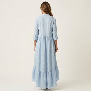 JILANA | STAND-COLLAR BUTTON-FRONT MAXI DRESS FOR WOMEN