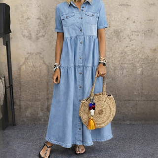 ELIZABETH | BUTTON-FRONT MIDI DRESS FOR WOMEN