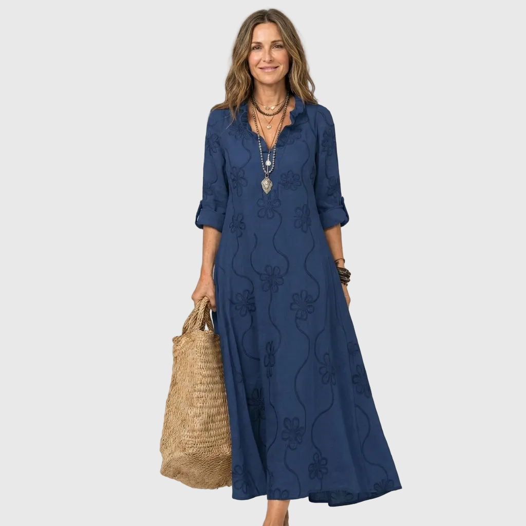 YLVA | RELAXED SHIRT MIDI DRESS FOR WOMEN