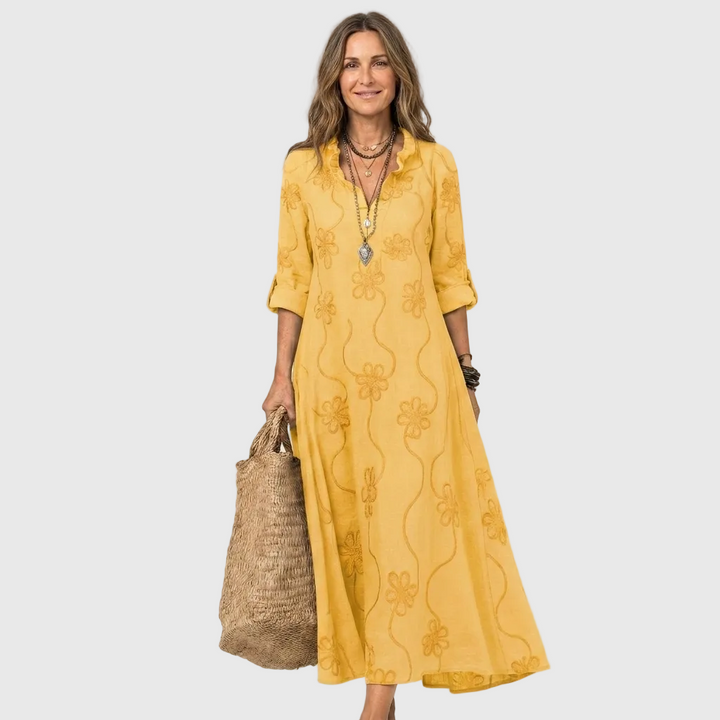 YLVA | RELAXED SHIRT MIDI DRESS FOR WOMEN