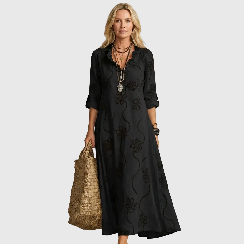 YLVA | RELAXED SHIRT MIDI DRESS FOR WOMEN