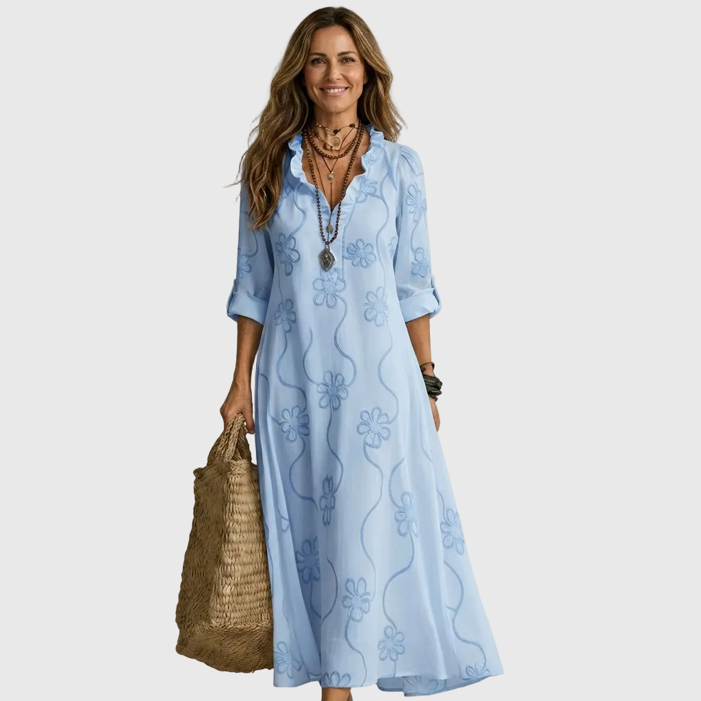 YLVA | RELAXED SHIRT MIDI DRESS FOR WOMEN