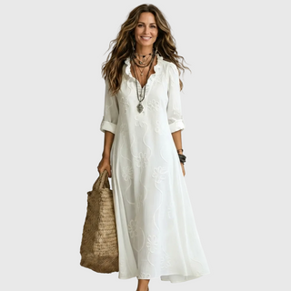 YLVA | RELAXED SHIRT MIDI DRESS FOR WOMEN