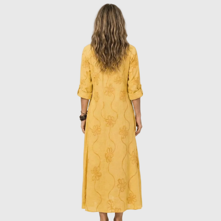 YLVA | RELAXED SHIRT MIDI DRESS FOR WOMEN