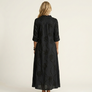 MARIAM | COTTON-LINEN MAXI FLORAL DRESS FOR WOMEN