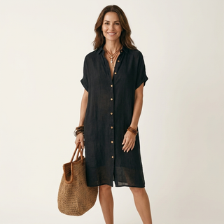 NIDALIE | MIDI SHIRT ROLLED DRESS FOR WOMEN