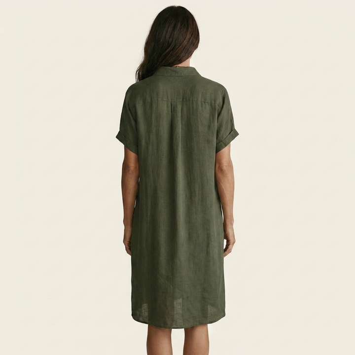 NIDALIE | MIDI SHIRT ROLLED DRESS FOR WOMEN
