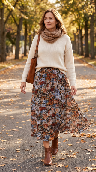 MERLIN | FLORAL PRINT ELASTIC SKIRT FOR WOMEN