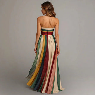ULLA | STRAPLESS PLEATED MAXI DRESS FOR WOMEN