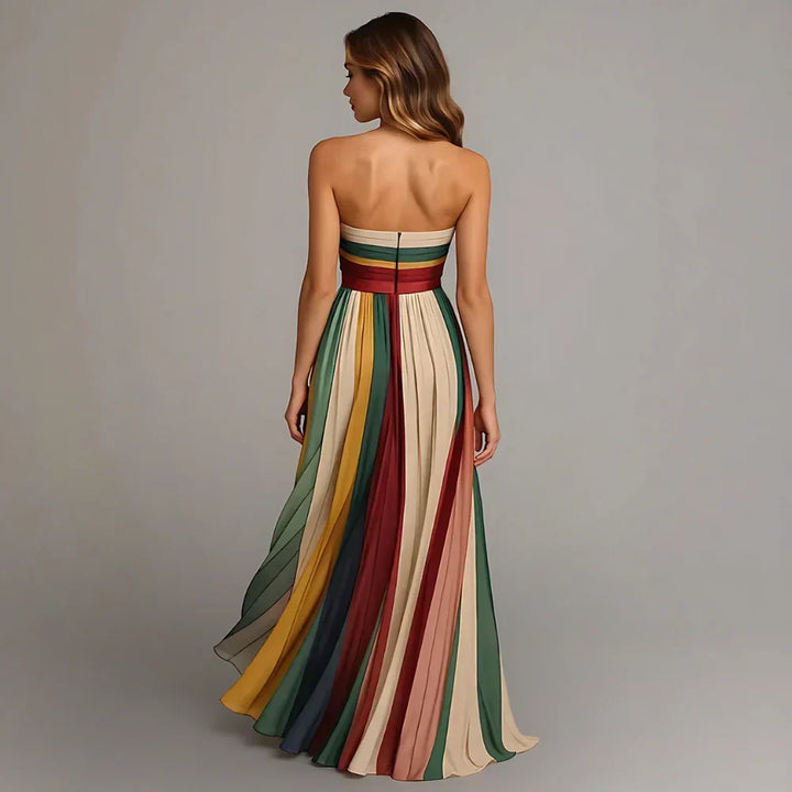 ULLA | STRAPLESS PLEATED MAXI DRESS FOR WOMEN