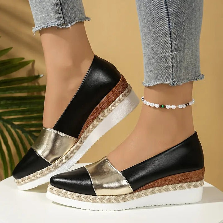 OLIVIA | METALLIC ESPADRILLE FLATS FOR WOMEN