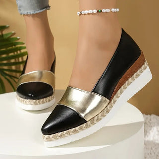 OLIVIA | METALLIC ESPADRILLE FLATS FOR WOMEN