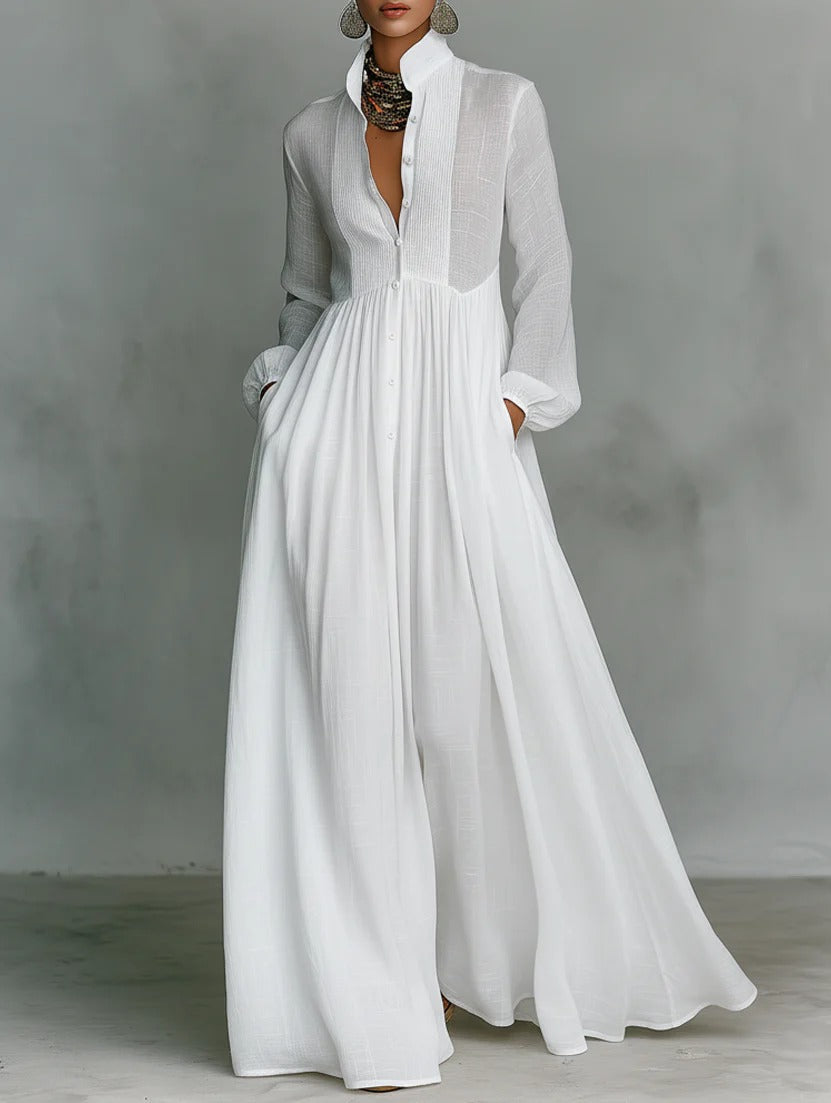 CELINE | FLOWING BUTTON-FRONT MAXI DRESS FOR WOMEN