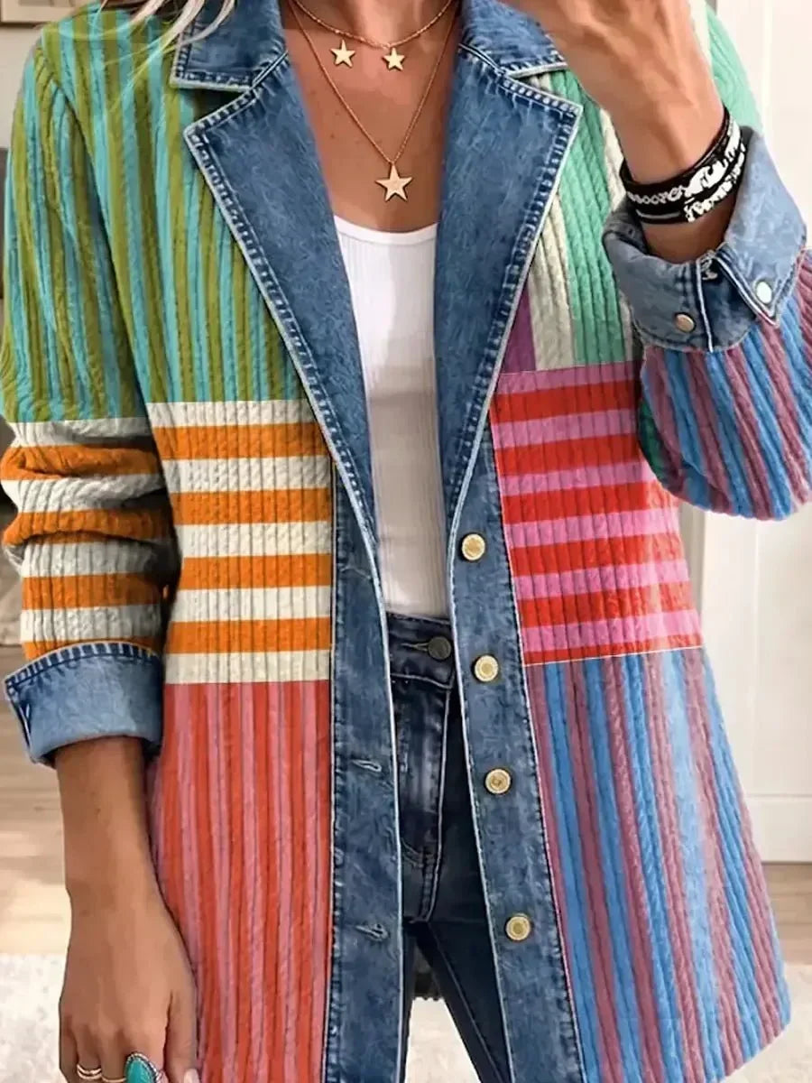HARPER | RETRO GEOMETRIC PATTERN JACKET FOR WOMEN