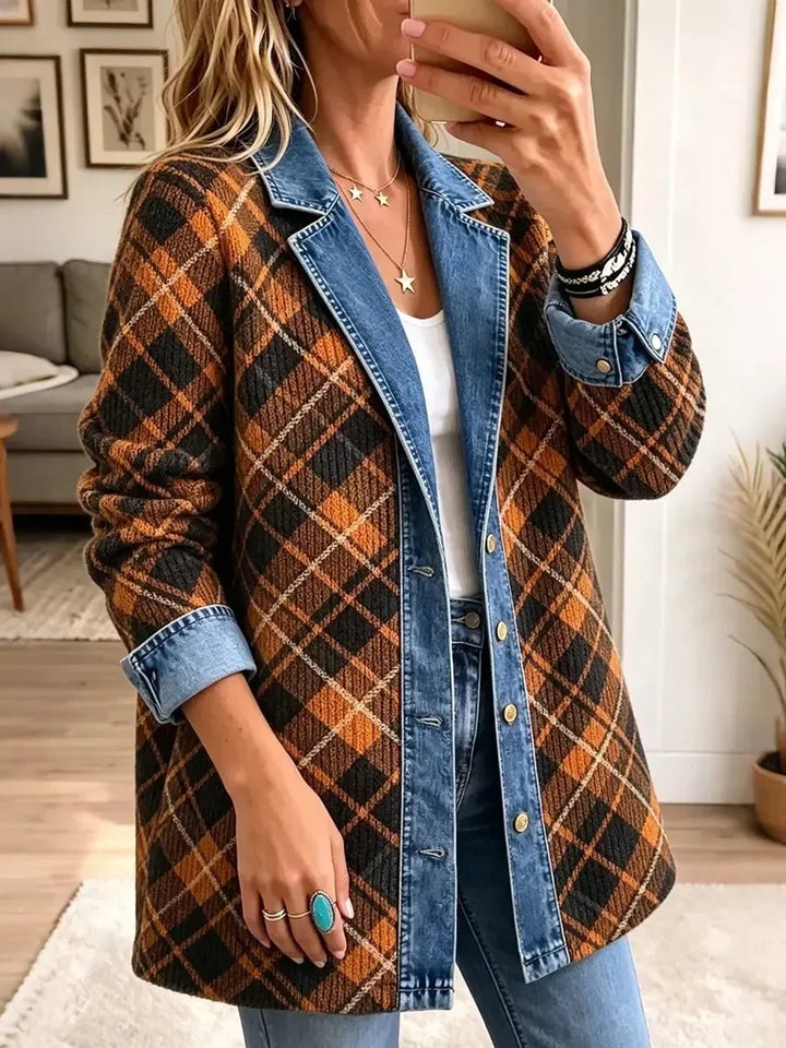 CAMILA | VINTAGE DENIM BLOCK JACKET FOR WOMEN