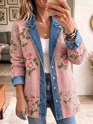 ARIA | VINTAGE DENIM PATCHWORK BLAZER FOR WOMEN