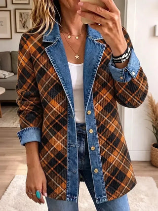 CAMILA | VINTAGE DENIM BLOCK JACKET FOR WOMEN