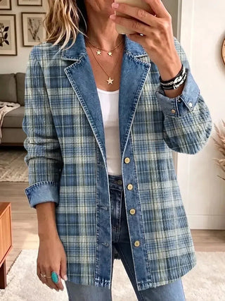 SOFIA | RETRO PATTERN DENIM JACKET FOR WOMEN
