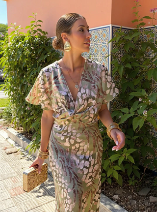 ANOUK | MIDI PRINTED COPPER DRESS FOR WOMEN