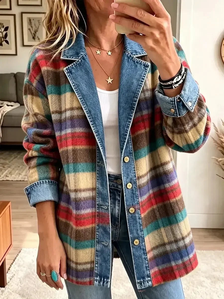 CHARLOTTE | VINTAGE DENIM PATCHWORK JACKET FOR WOMEN