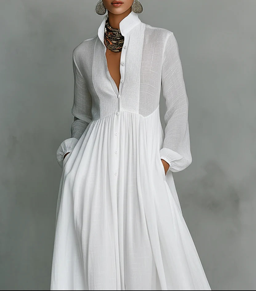 CELINE | FLOWING BUTTON-FRONT MAXI DRESS FOR WOMEN