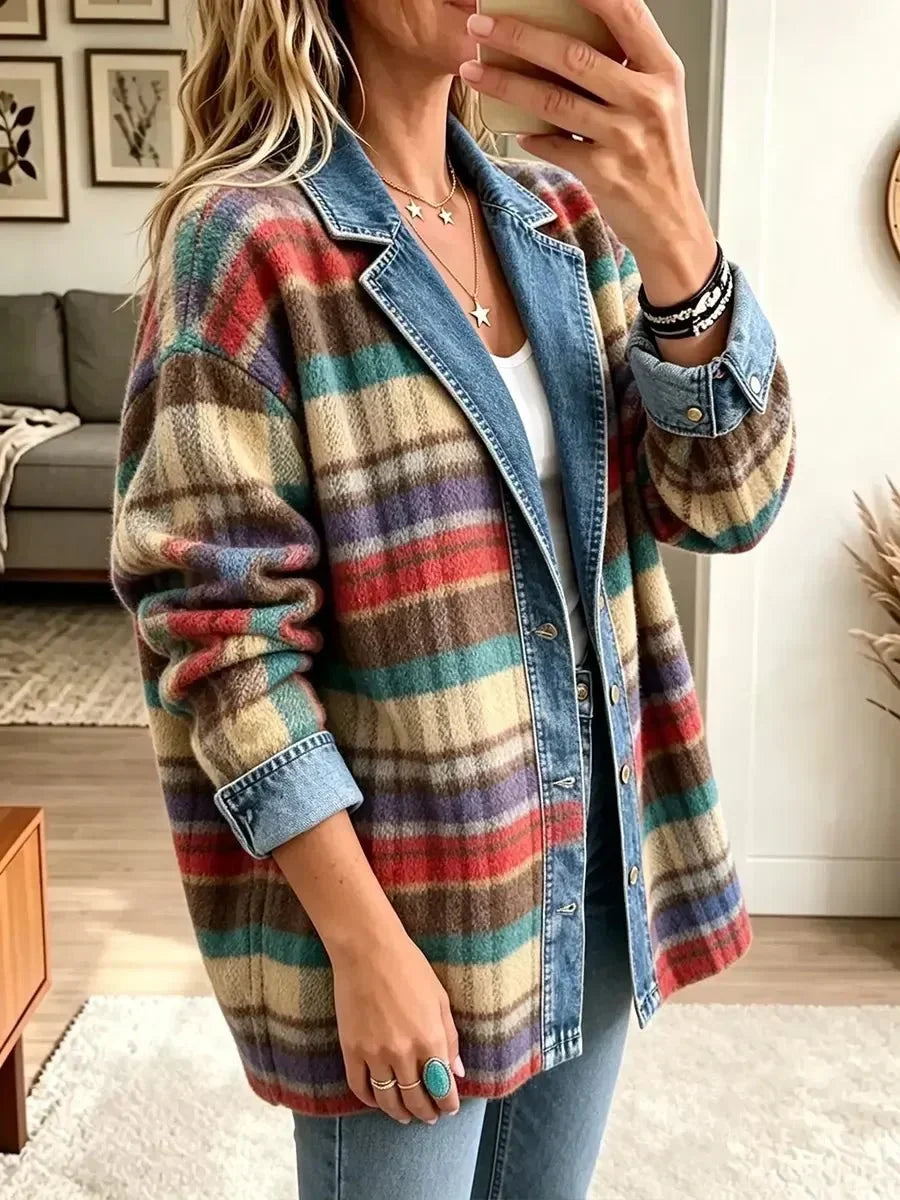 CHARLOTTE | VINTAGE DENIM PATCHWORK JACKET FOR WOMEN