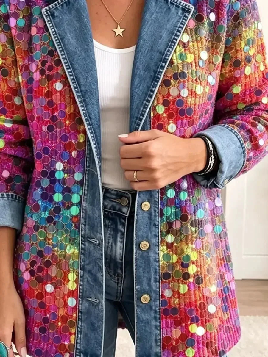 ELEANOR | RETRO SHINY SEQUINS JACKET FOR WOMEN