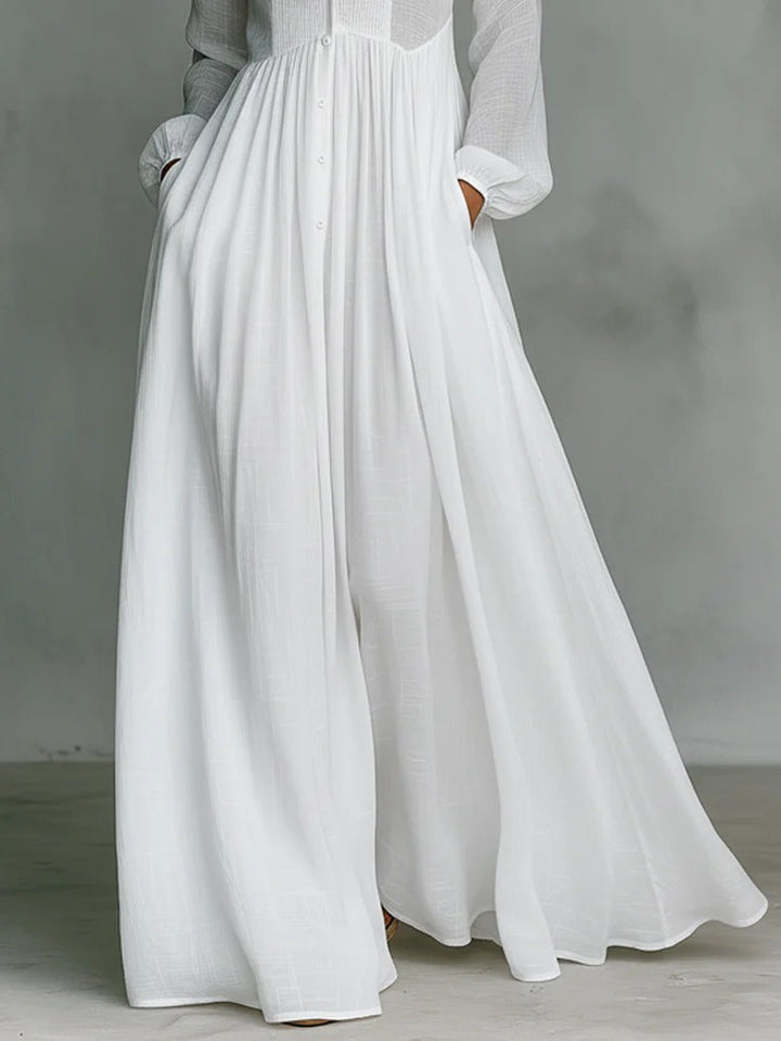 CELINE | FLOWING BUTTON-FRONT MAXI DRESS FOR WOMEN
