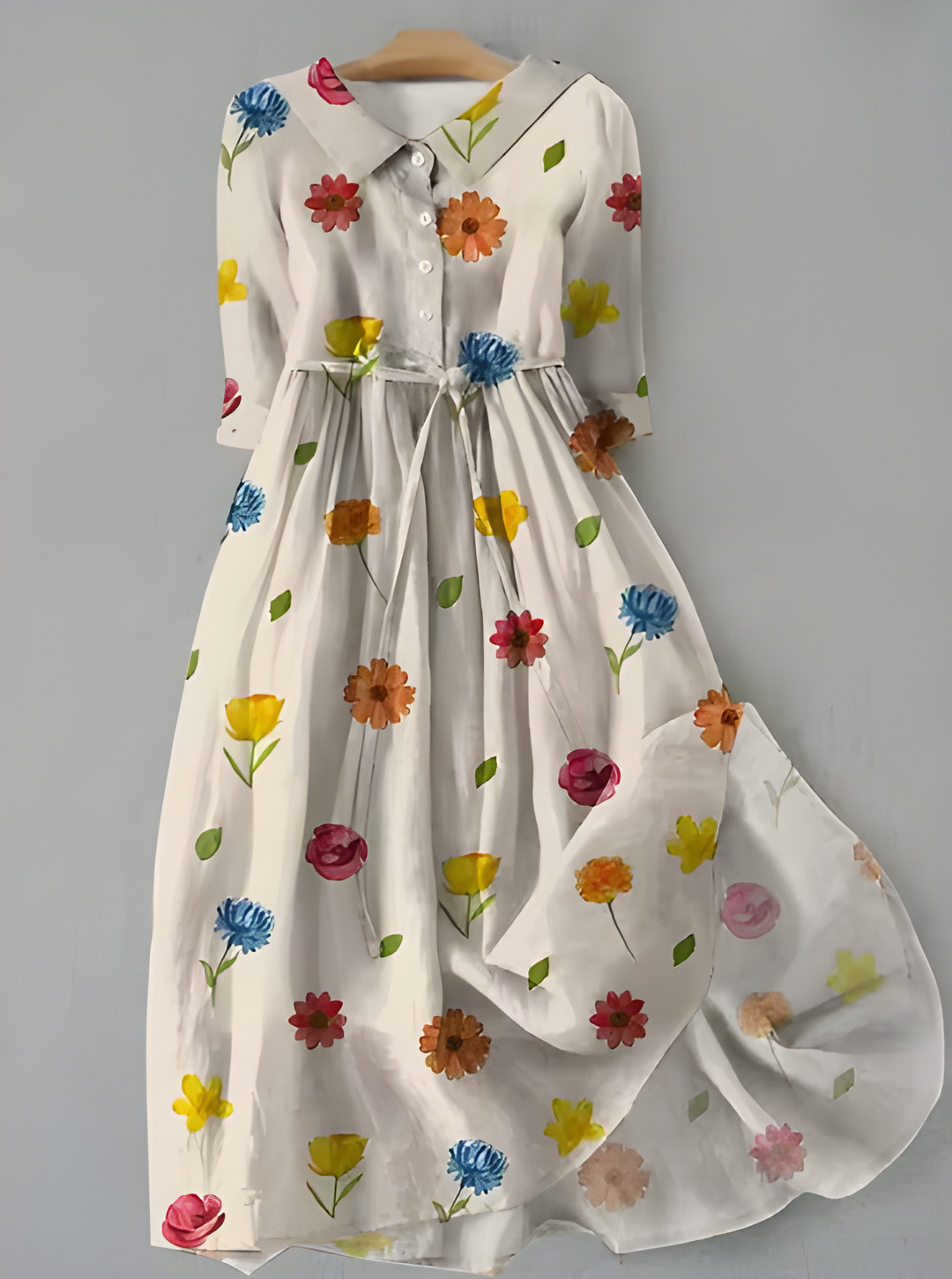 SYLVIE | FLORAL BUTTON-UP DRESS FOR WOMEN
