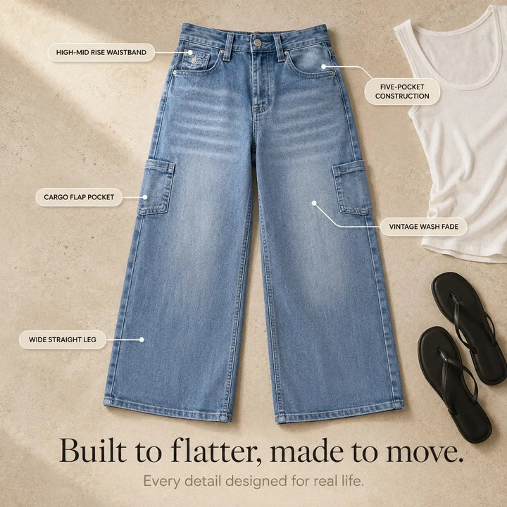 MARELLE | WIDE LEG STRAIGHT JEANS FOR WOMEN