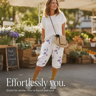 SOLAVIA | CROPPED DRAWSTRING POCKETS PANTS FOR WOMEN