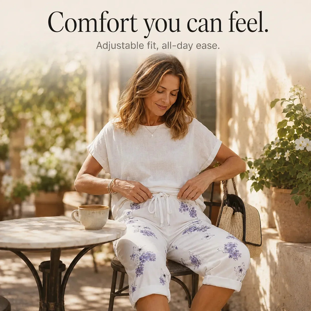 SOLAVIA | CROPPED DRAWSTRING POCKETS PANTS FOR WOMEN