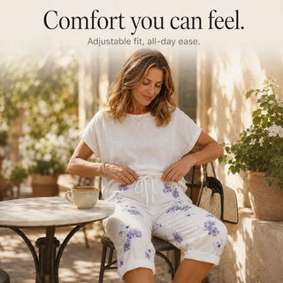 SOLAVIA | CROPPED DRAWSTRING POCKETS PANTS FOR WOMEN