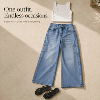 MARELLE | WIDE LEG STRAIGHT JEANS FOR WOMEN