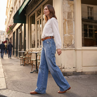 LUVENZA | VINTAGE WIDE-LEG FLARE JEANS FOR WOMEN