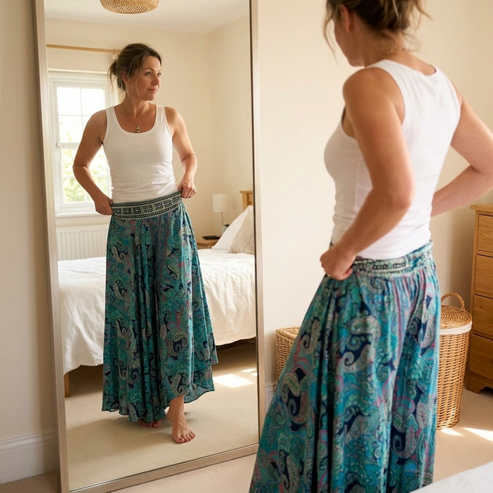 SOLARA | FLOWY PAISLEY PALAZZO PANTS FOR WOMEN