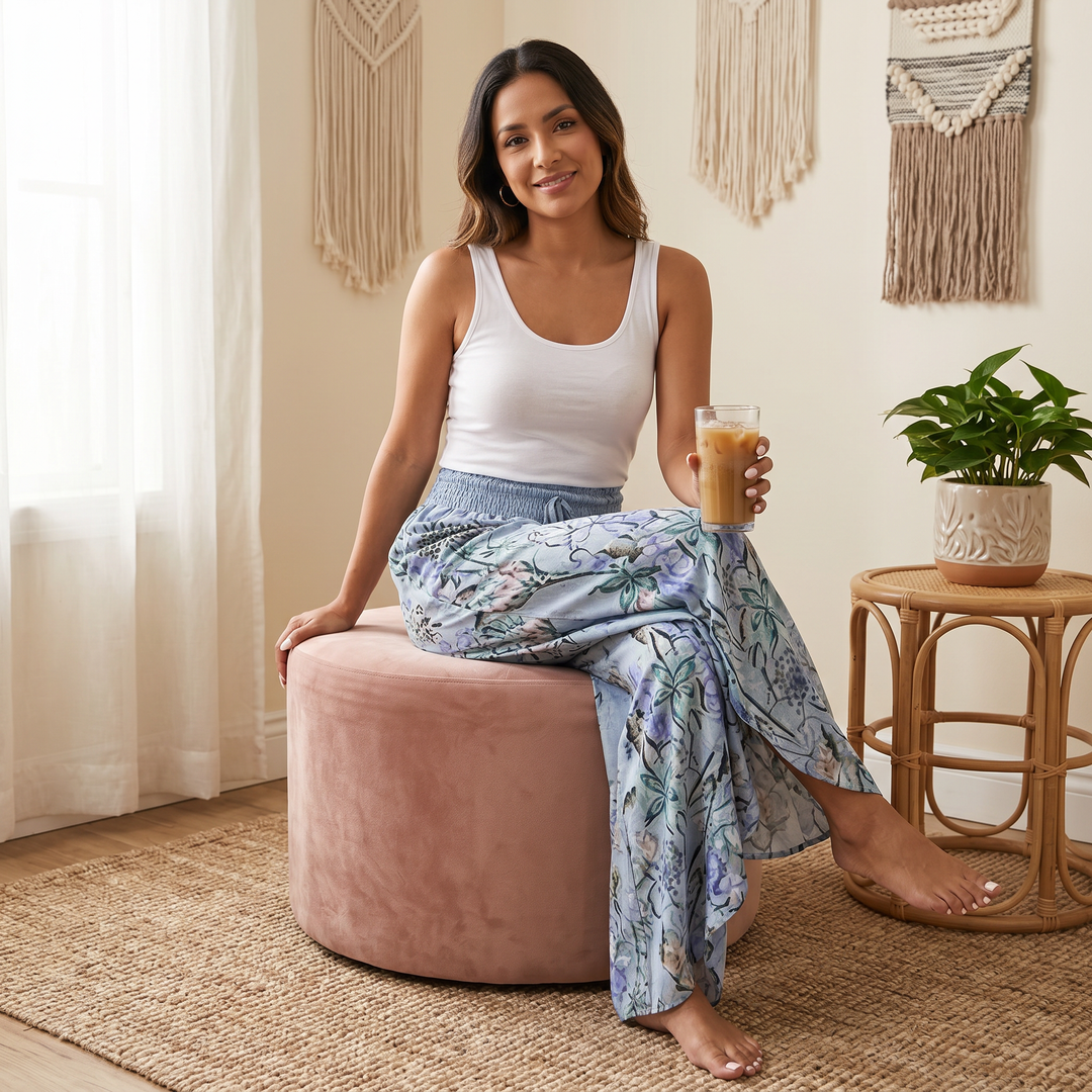LUNAVIA | BOHO FLORAL WIDE-LEG PANTS FOR WOMEN