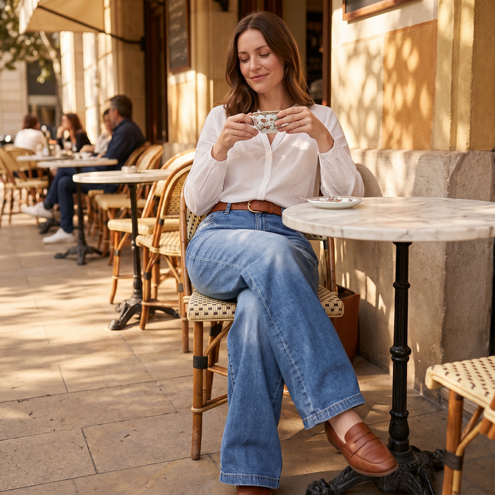 LUVENZA | VINTAGE WIDE-LEG FLARE JEANS FOR WOMEN