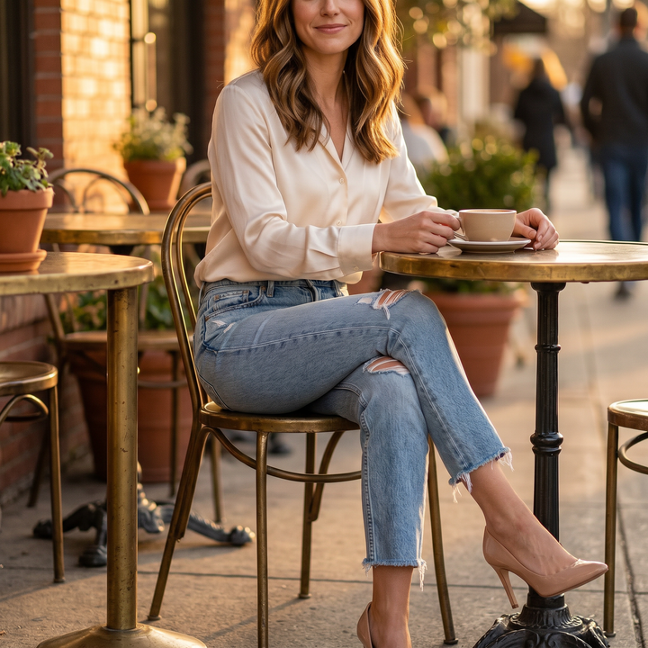 WEARBELLA | FRAYED HEM 7 JEANS FOR WOMEN