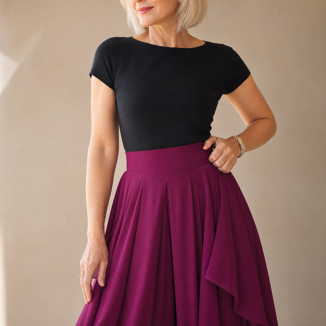 SEVELLA | HIGH-WAIST CULOTTES DRAPE SKIRT FOR WOMEN