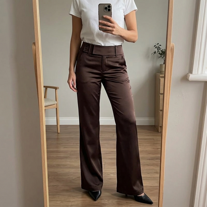 FLOREVIA | ELONGATING WIDE-LEG FLARE PANTS FOR WOMEN