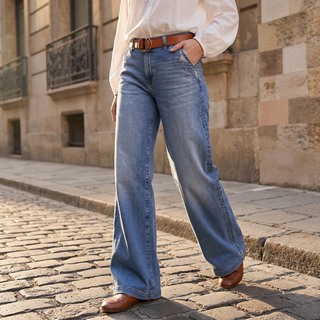 LUVENZA | VINTAGE WIDE-LEG FLARE JEANS FOR WOMEN