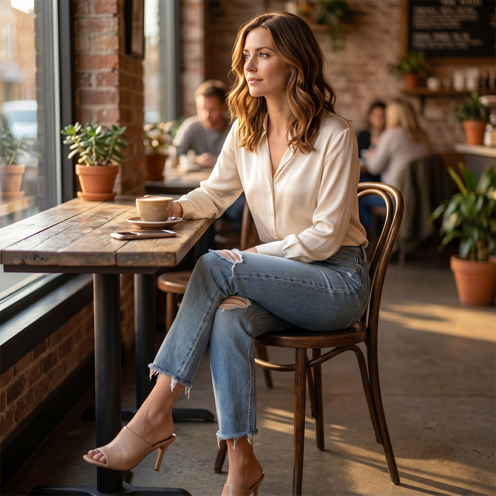WEARBELLA | FRAYED HEM 7 JEANS FOR WOMEN