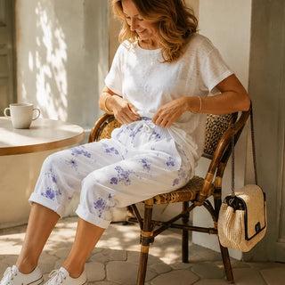 SOLAVIA | CROPPED DRAWSTRING POCKETS PANTS FOR WOMEN