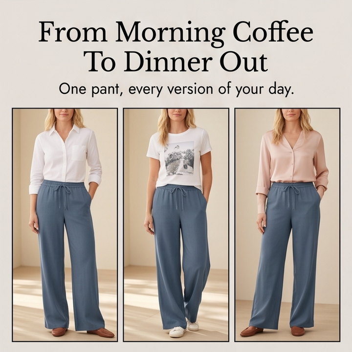 LINAVIA | BREEZY WIDE-LEG POCKETS PANTS FOR WOMEN