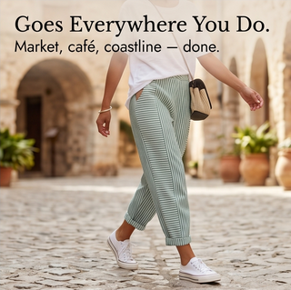 LUNAVIA | STRIPED ELASTIC WAIST PANTS FOR WOMEN