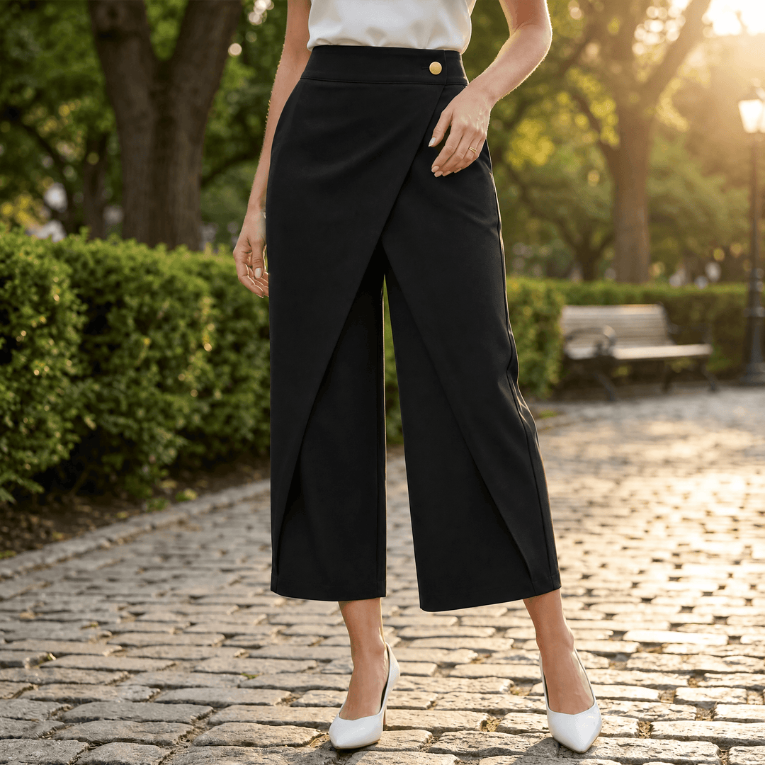 LUNAVIA | WRAP-FRONT WIDE-LEG PANTS FOR WOMEN